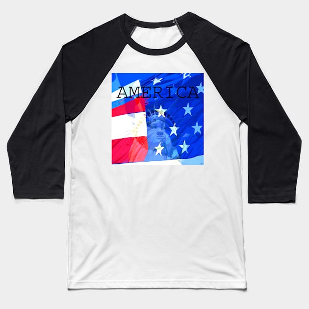 America Baseball T-Shirt by dltphoto